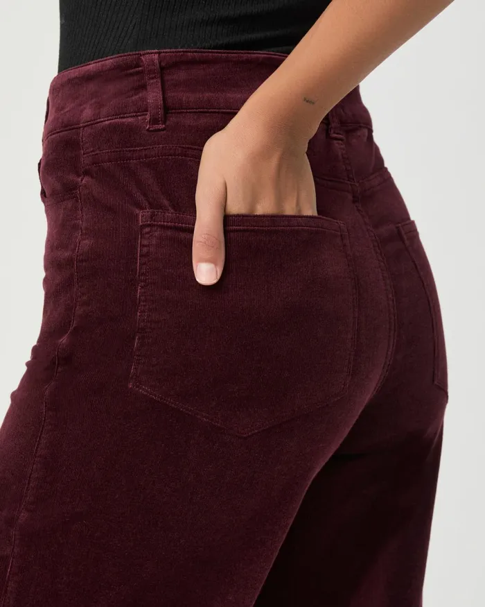 Anessa Wide Leg Pant 8211 Dark Oxblood Corduroy Women PAIGE Pants Anessa Wide Leg Pant 8211 Dark Oxblood Corduroy Women PAIGE Pants
