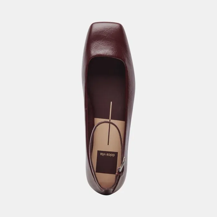 Ashya Ballet Flats Wine Crinkle Patent Women Dolce Vita Flats and Loafers