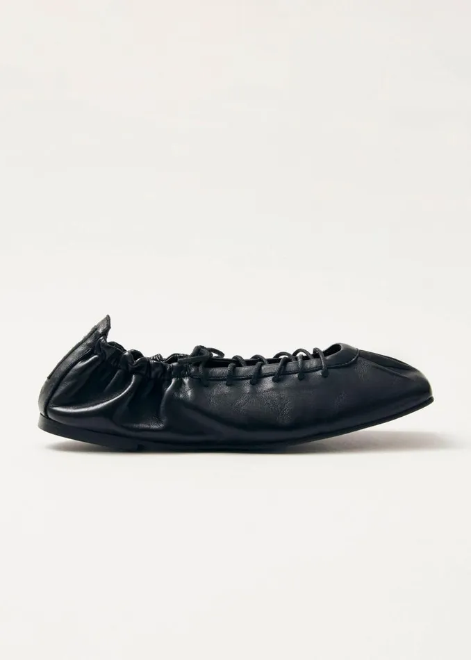 Aureline Black Leather Ballet Flats Women ALOHAS Ballet Flats