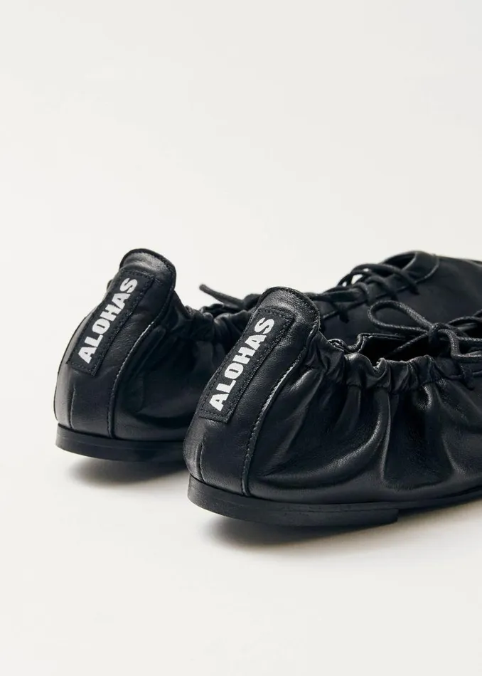Aureline Black Leather Ballet Flats Women ALOHAS Ballet Flats