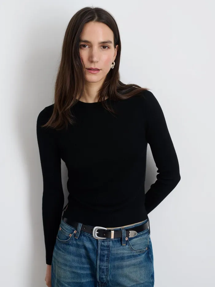 Ava Sweater Tee Black Women Alex Mill Sweaters