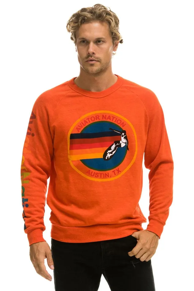 AVIATOR NATION AUSTIN SWEATSHIRT 8211 ORANGE Women Aviator Nation Sweatshirts