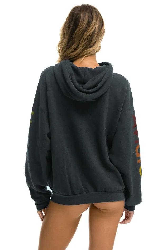 AVIATOR NATION LAGUNA BEACH RELAXED PULLOVER HOODIE 8211 CHARCOAL Women Aviator Nation Hoodies