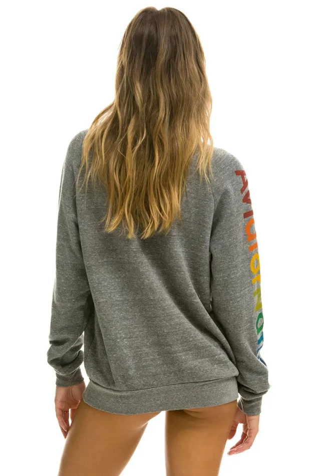 AVIATOR NATION MALIBU CREW SWEATSHIRT 8211 HEATHER GREY Women Aviator Nation Sweatshirts