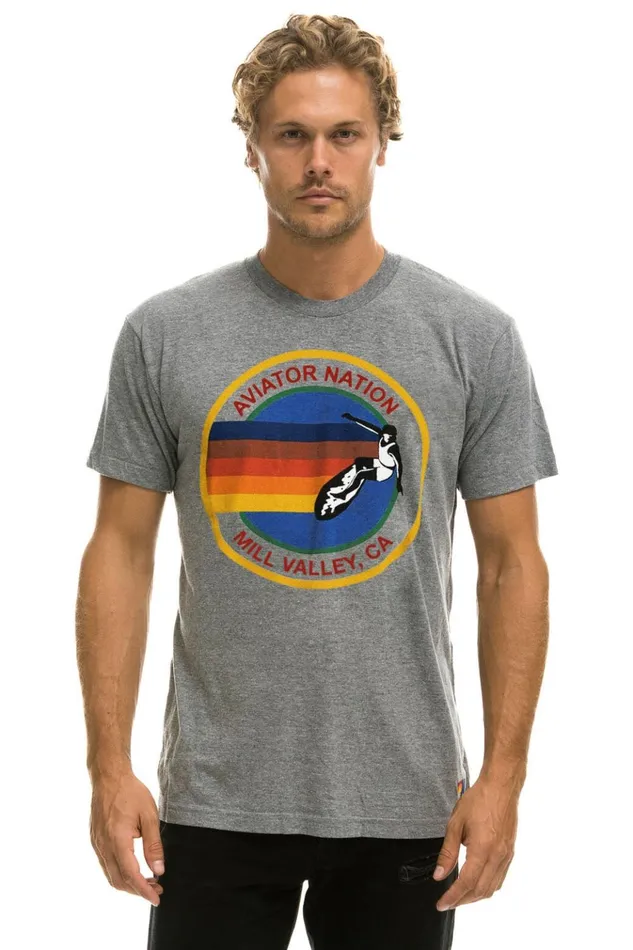 AVIATOR NATION MILL VALLEY TEE 8211 HEATHER GREY Women Aviator Nation Tees