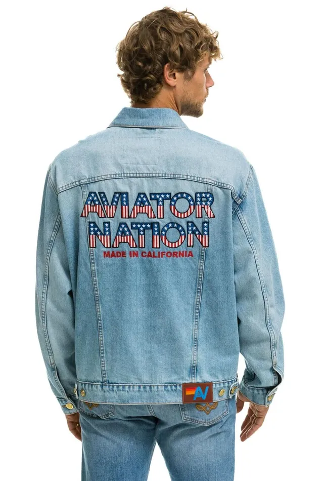 AVIATOR NATION OVERSIZED CONCERT DENIM JACKET 8211 SUPER LIGHT WomenMen Aviator Nation Denim Jackets