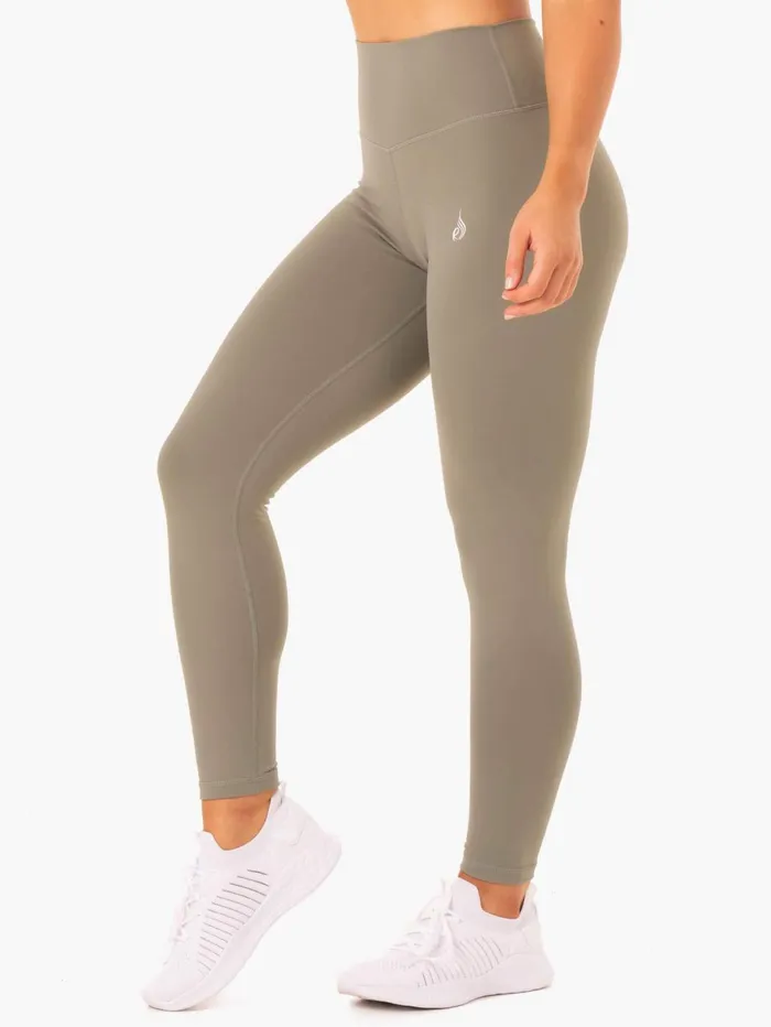 Base Full Length High Waisted Leggings 8211 Khaki Women Ryderwear Leggings
