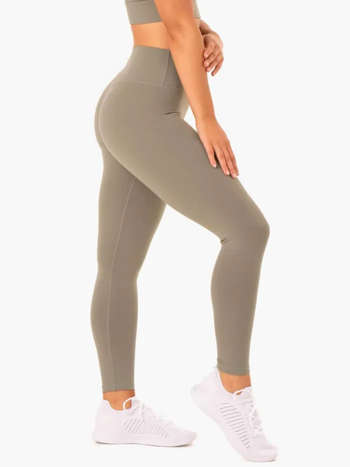 Base Full Length High Waisted Leggings 8211 Khaki Women Ryderwear Leggings