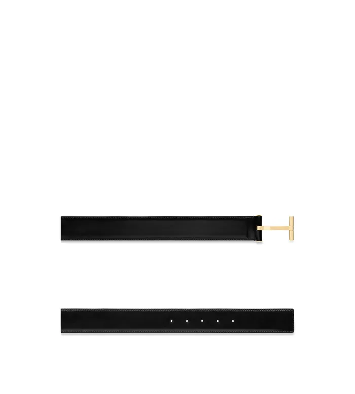 Belts Men TOM FORD SMOOTH LEATHER T BELT Black