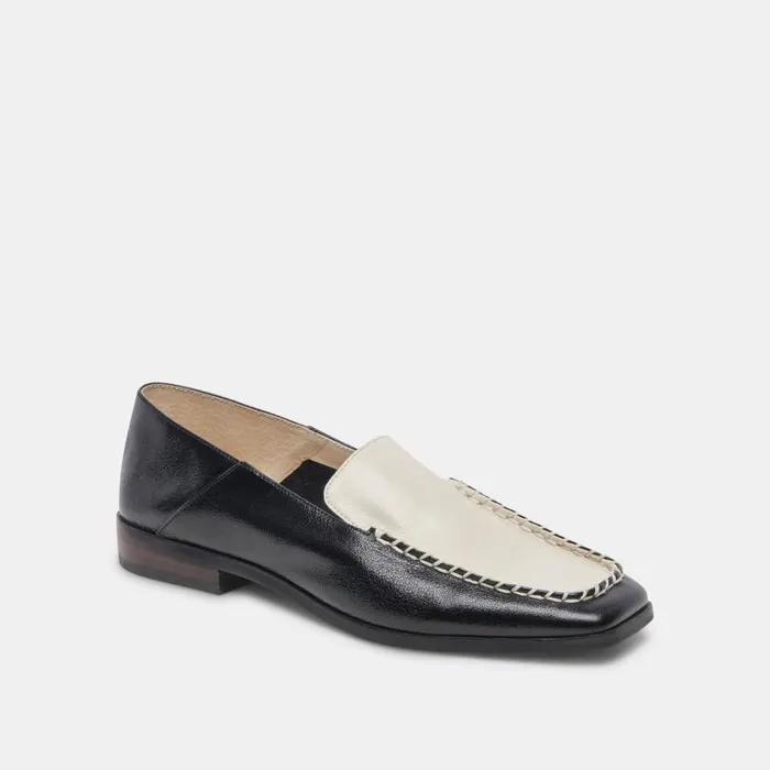 Beny Flats White Black Crinkle Patent Women Dolce Vita Flats and Loafers