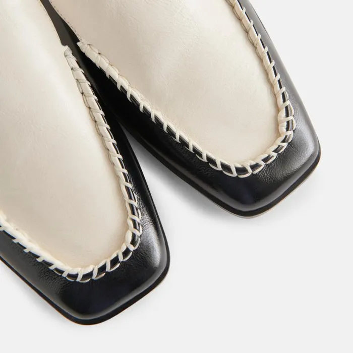Beny Flats White Black Crinkle Patent Women Dolce Vita Flats and Loafers