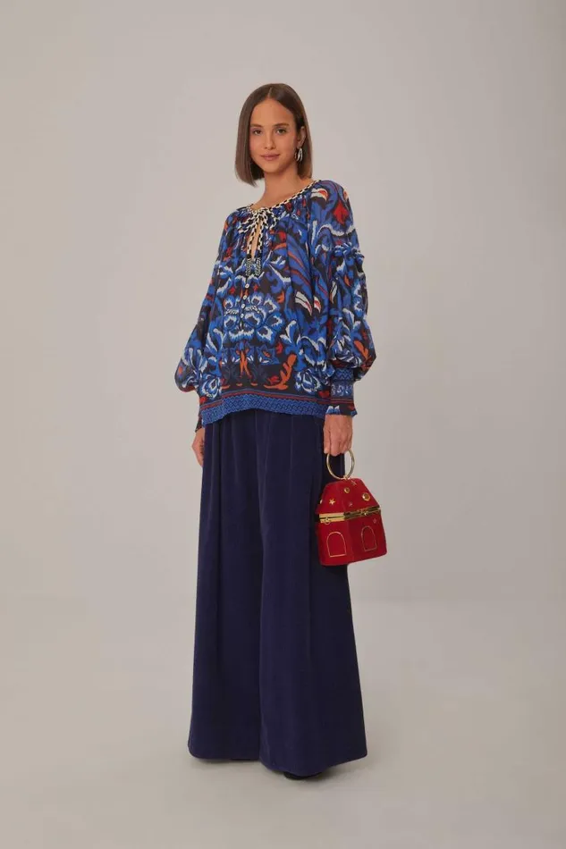 Blouses Women FARM Rio Black Toucans Scarf Blouse