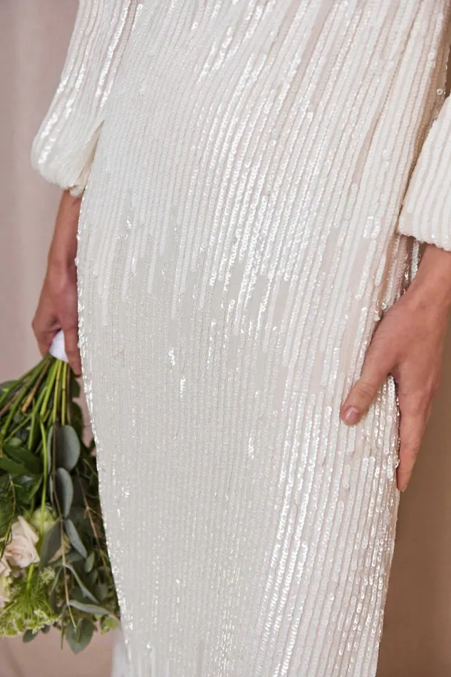 Bridal Party Women RIXO Coco Ivory Sequin Bridal Party Women RIXO Coco Ivory Sequin
