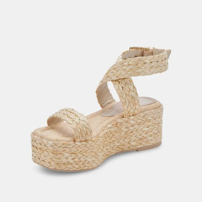 Cannes Sandals Lt Natural Raffia Women Dolce Vita Wedges