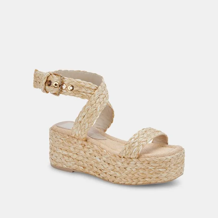 Cannes Sandals Lt Natural Raffia Women Dolce Vita Wedges