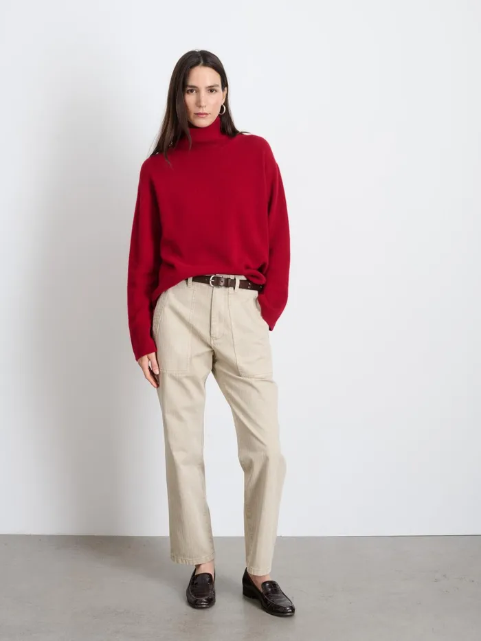 Cecile Turtleneck In Cashmere Garnet Women Alex Mill Sweaters