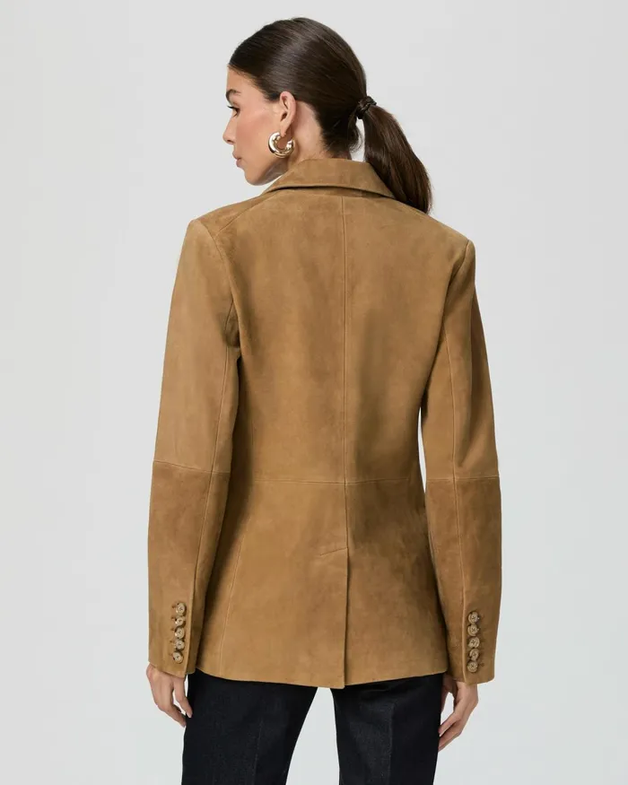 Charli Blazer 8211 Tobacco Suede Women PAIGE Jackets and Coats Charli Blazer 8211 Tobacco Suede Women PAIGE Jackets and Coats