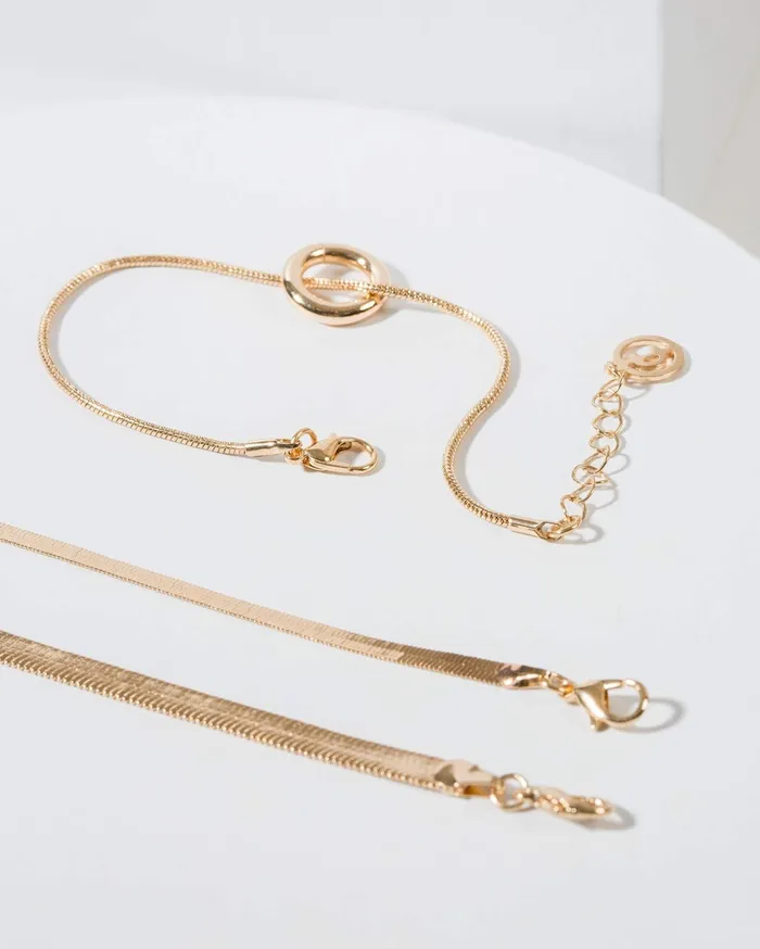 Colette By Colette Hayman Bracelets Gold Snake Chain Circle 3 Pack Bracelet 8211 Jewellery Colette By Colette Hayman Bracelets Gold Snake Chain Circle 3 Pack Bracelet 8211 Jewellery