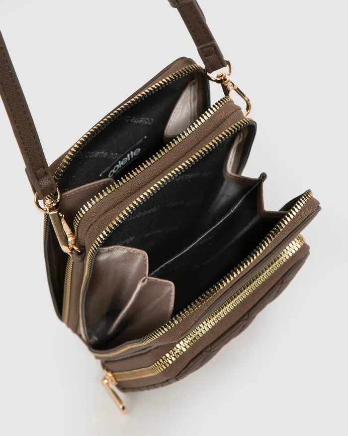 Colette By Colette Hayman Brown Koni Phone X Body Bags Crossbody Bags