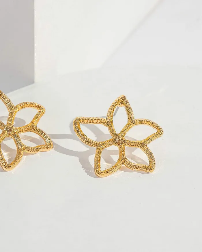Colette By Colette Hayman Gold Flower Outline Stud Earrings Jewellery Stud