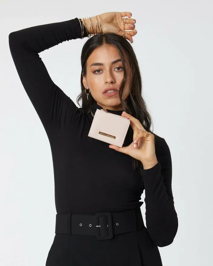 Colette By Colette Hayman Pink Saffiano Han Mini Wallet With Gold Hardware Bags Wallets