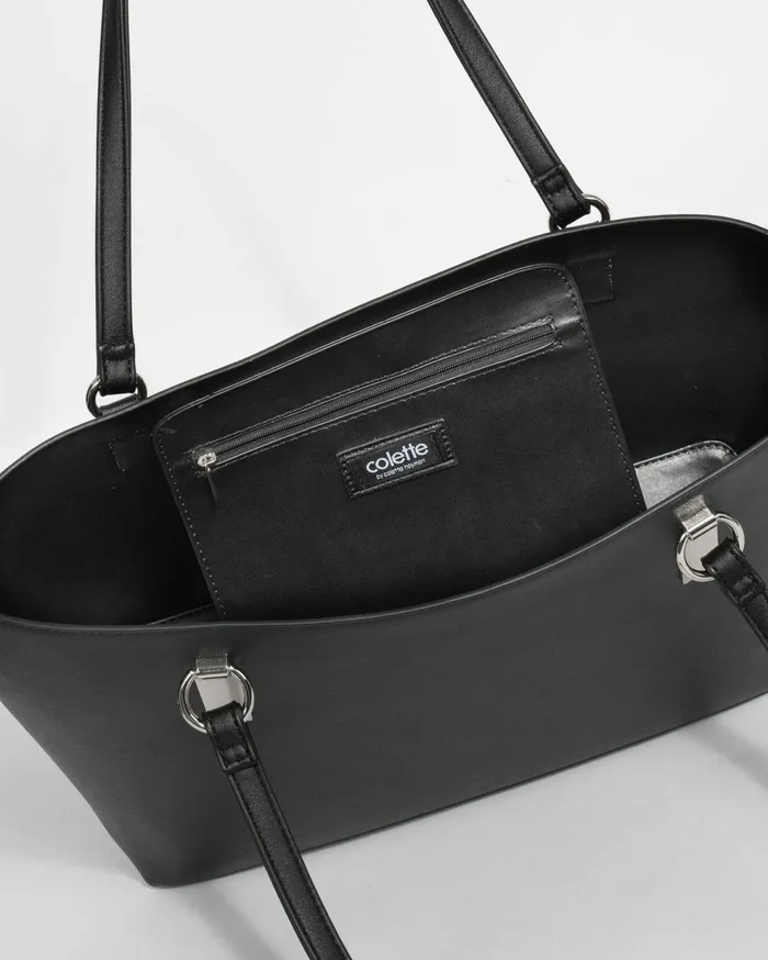 Colette By Colette Hayman Work Bags Black Angelina Tote Bag With Silver Hardware Online 8211 Bags