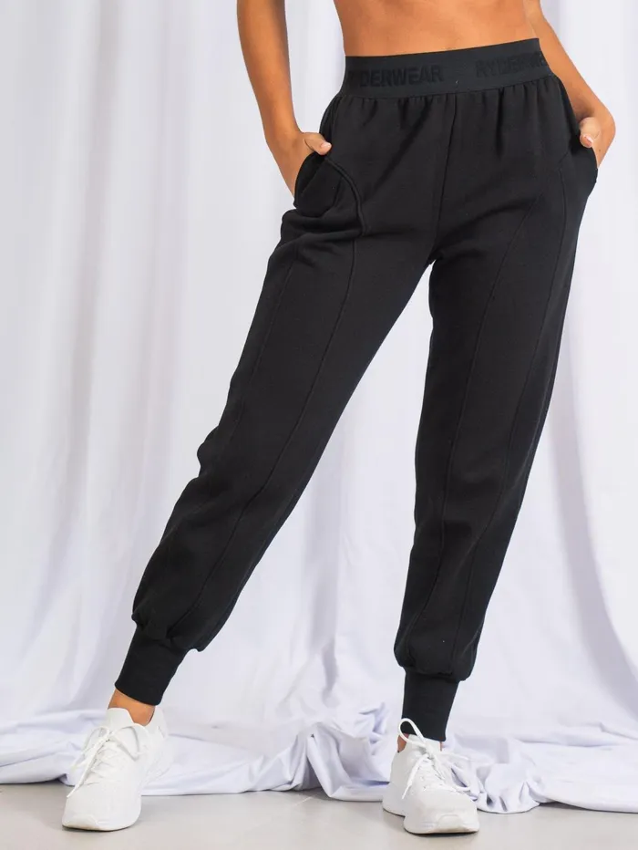 Contour Track Pants 8211 Black Women Ryderwear Loungewear