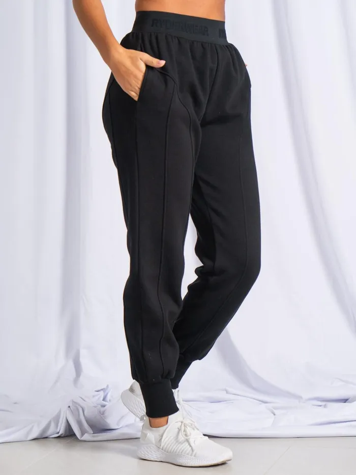 Contour Track Pants 8211 Black Women Ryderwear Loungewear