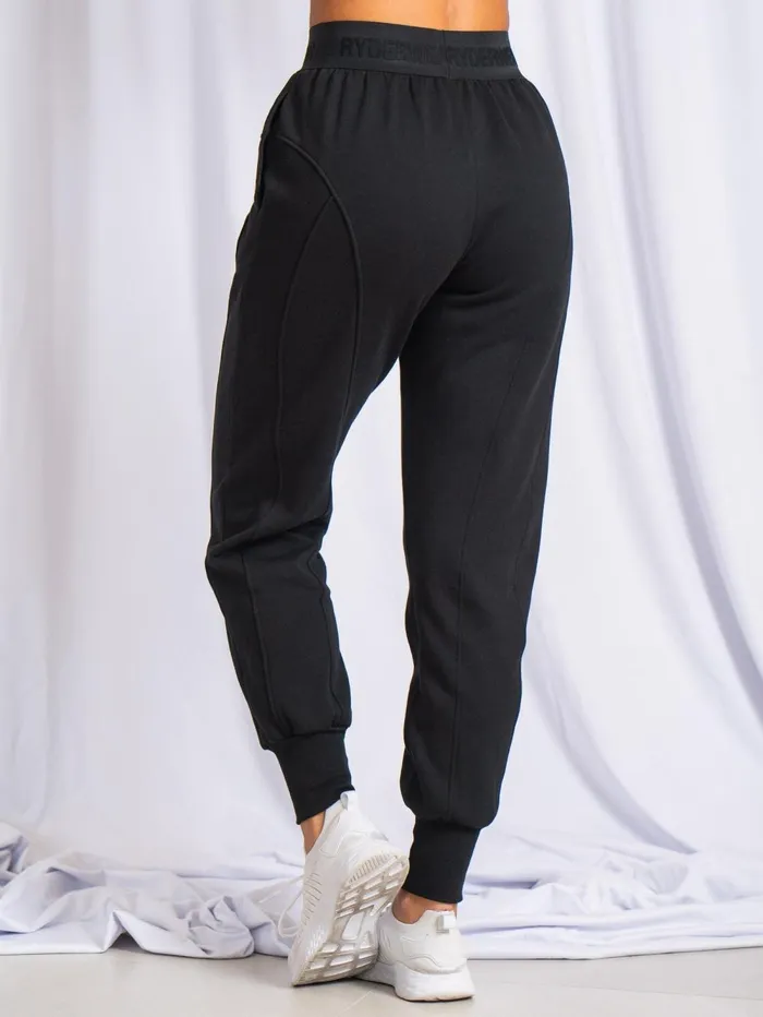 Contour Track Pants 8211 Black Women Ryderwear Loungewear