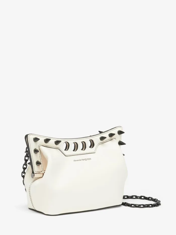 Crossbody Bags Women Alexander McQueen The Peak Bag Mini With Chain Soft Ivory