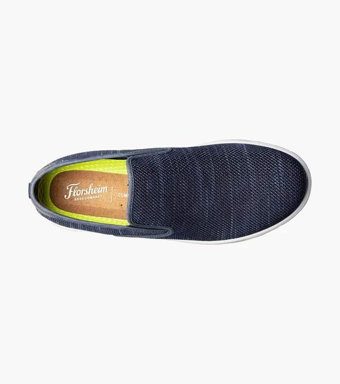 Crossover Knit Plain Toe Slip On Sneaker Navy Men Florsheim Casual Shoes