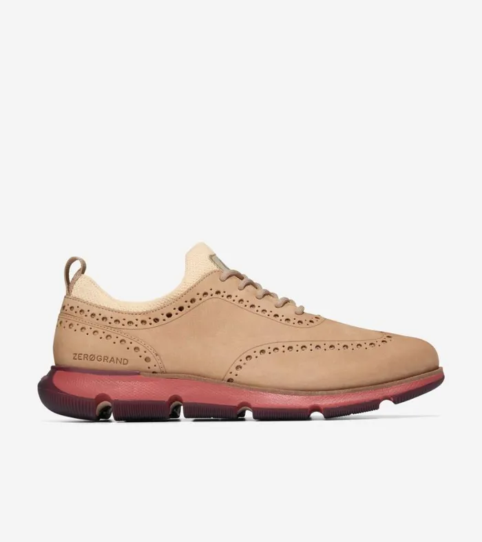 Dress Shoes Men Cole Haan 4ZERGRAND Oxford Sesame Nubucksyrahcinnabar