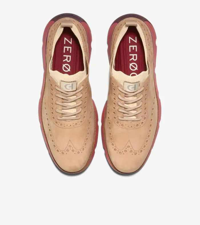 Dress Shoes Men Cole Haan 4ZERGRAND Oxford Sesame Nubucksyrahcinnabar