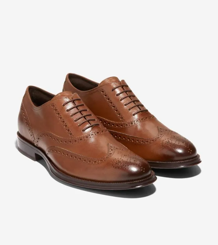 Dress Shoes Men Cole Haan Modern Classics Wingtip Oxford British Tandark Chocolate
