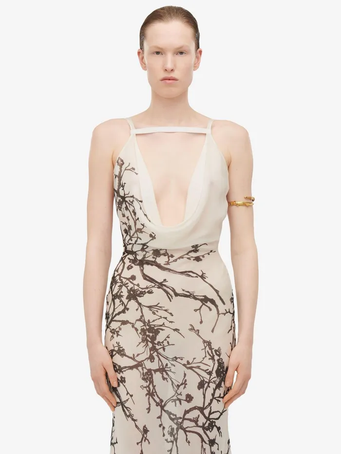 Dresses Women Alexander McQueen Cherry Branches Evening Dress Calico