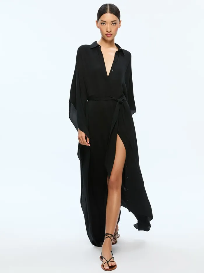 Dresses Women Alice Olivia Deanne Midi Shirtdress With Belt Black