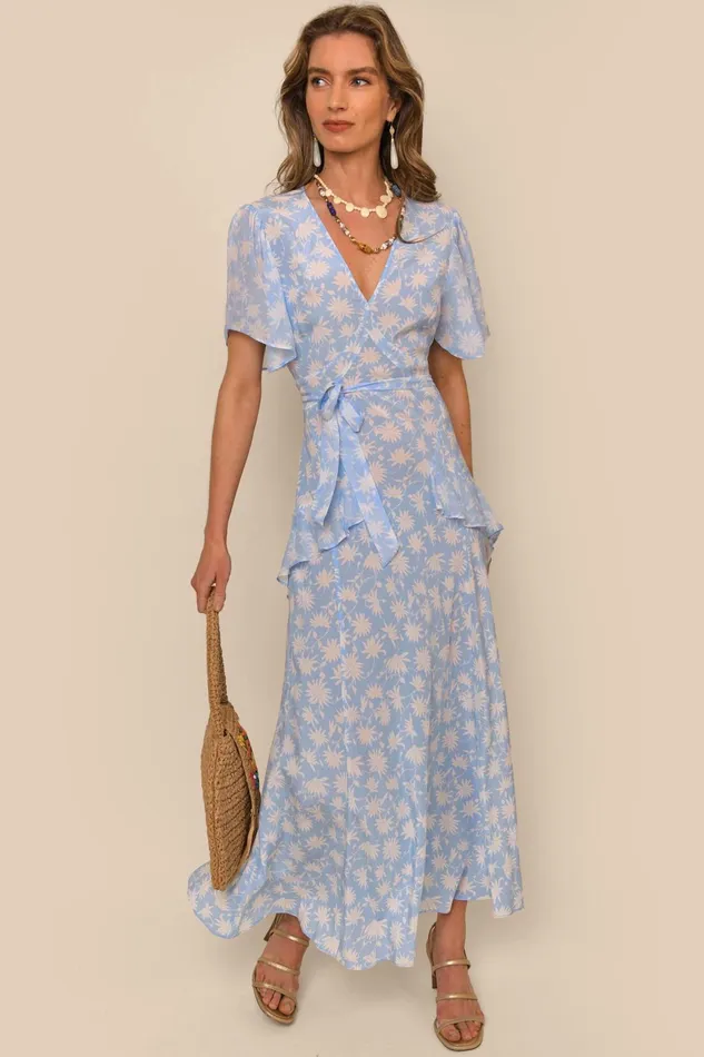 Dresses Women RIXO Evie Vintage Daisy Blue