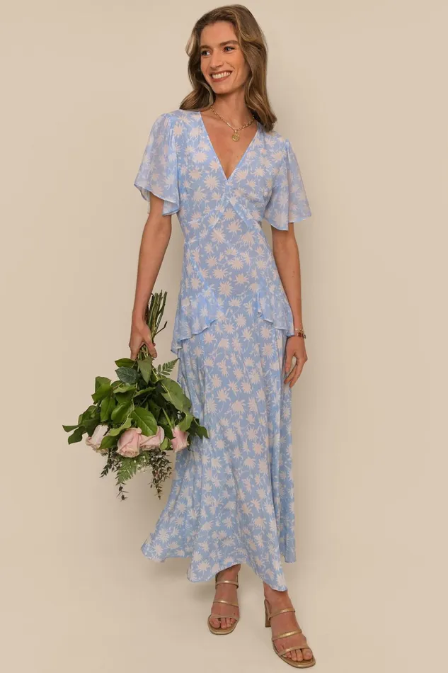 Dresses Women RIXO Evie Vintage Daisy Blue Dresses Women RIXO Evie Vintage Daisy Blue