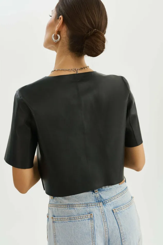 Elia Reversible Jacket Blacksilver Women Lamarque LEATHER JACKETS