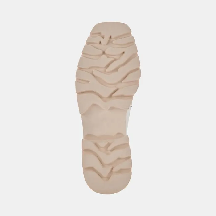 Elias Flats Ivory Embossed Leather Women Dolce Vita Flats and Loafers