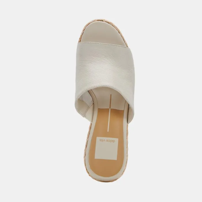 Elora Heels Ivory Leather Women Dolce Vita Mules and Clogs
