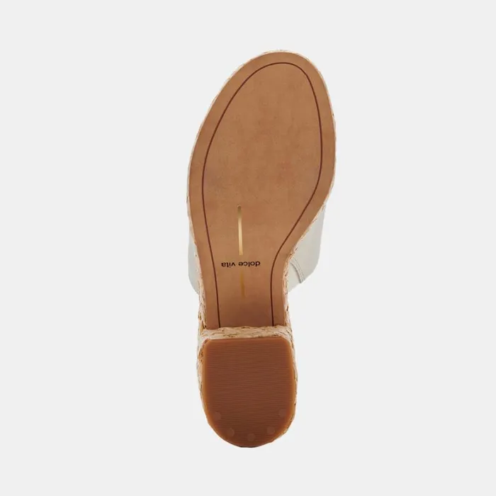 Elora Heels Ivory Leather Women Dolce Vita Mules and Clogs