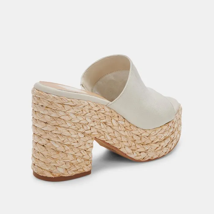 Elora Heels Ivory Leather Women Dolce Vita Mules and Clogs