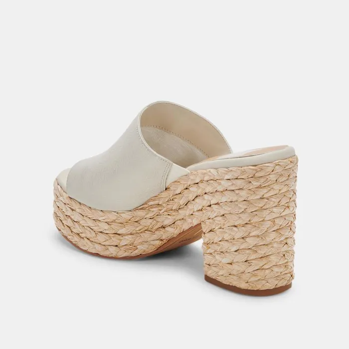Elora Heels Ivory Leather Women Dolce Vita Mules and Clogs