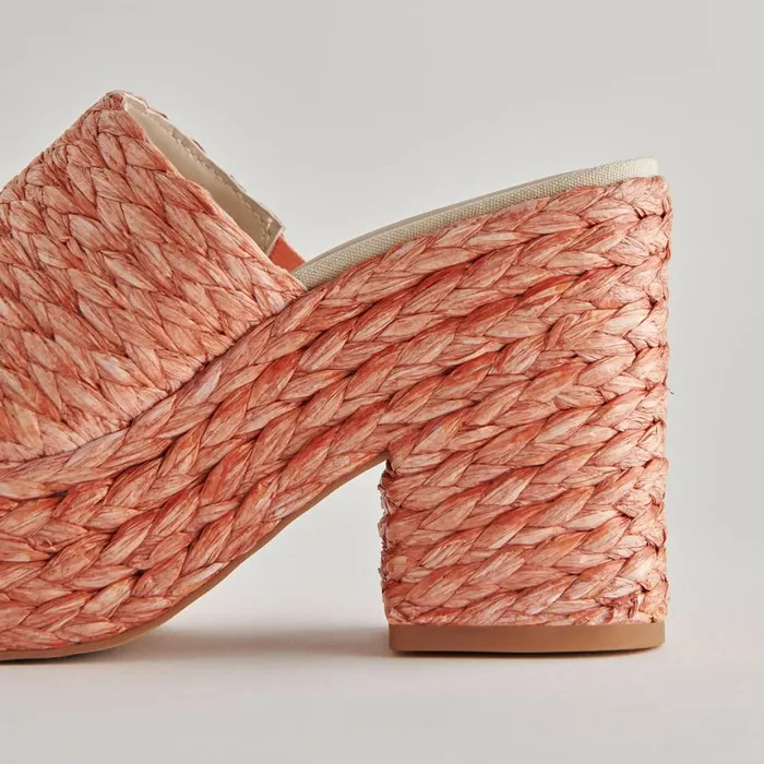 Elora Heels Orange Raffia Women Dolce Vita Wedges
