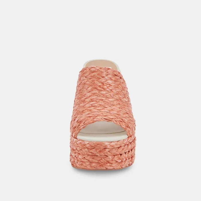 Elora Heels Orange Raffia Women Dolce Vita Wedges