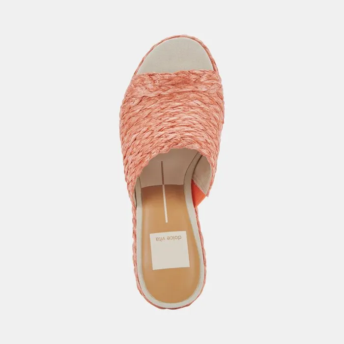 Elora Heels Orange Raffia Women Dolce Vita Wedges