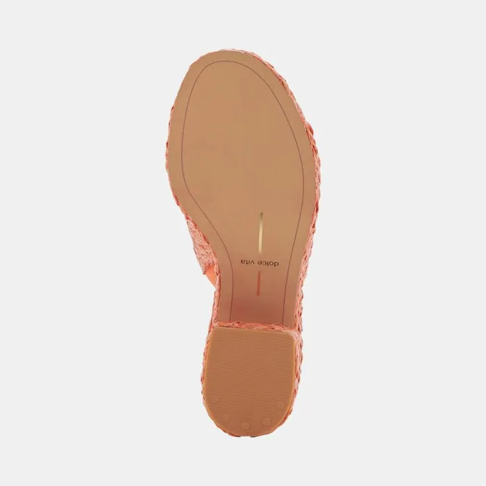 Elora Heels Orange Raffia Women Dolce Vita Wedges