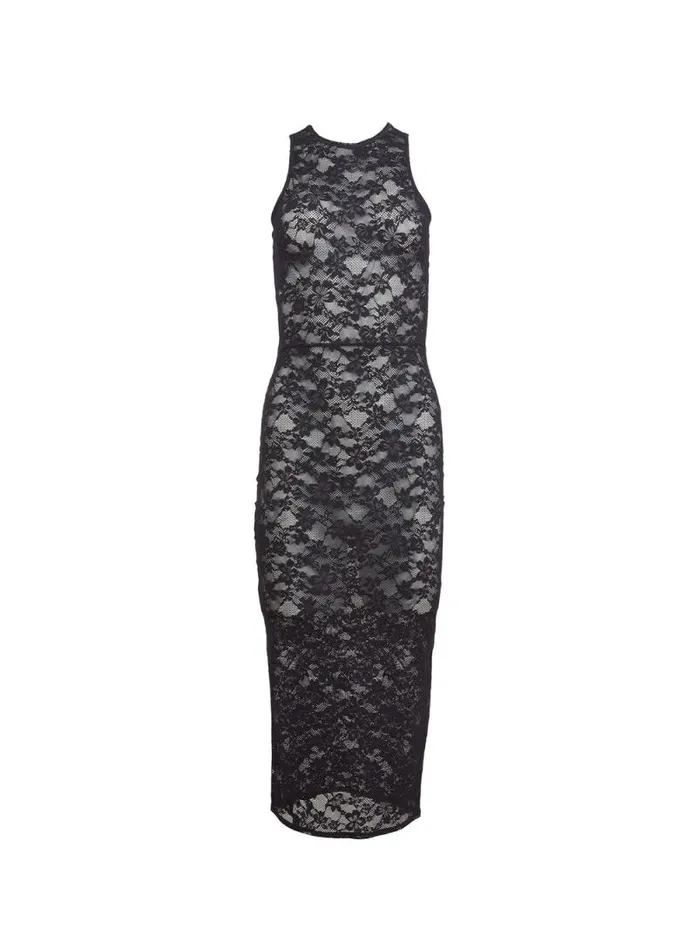 Fleur Du Mal Dresses Le Stretch Lace Racer Tank Dress Black 8211 Women