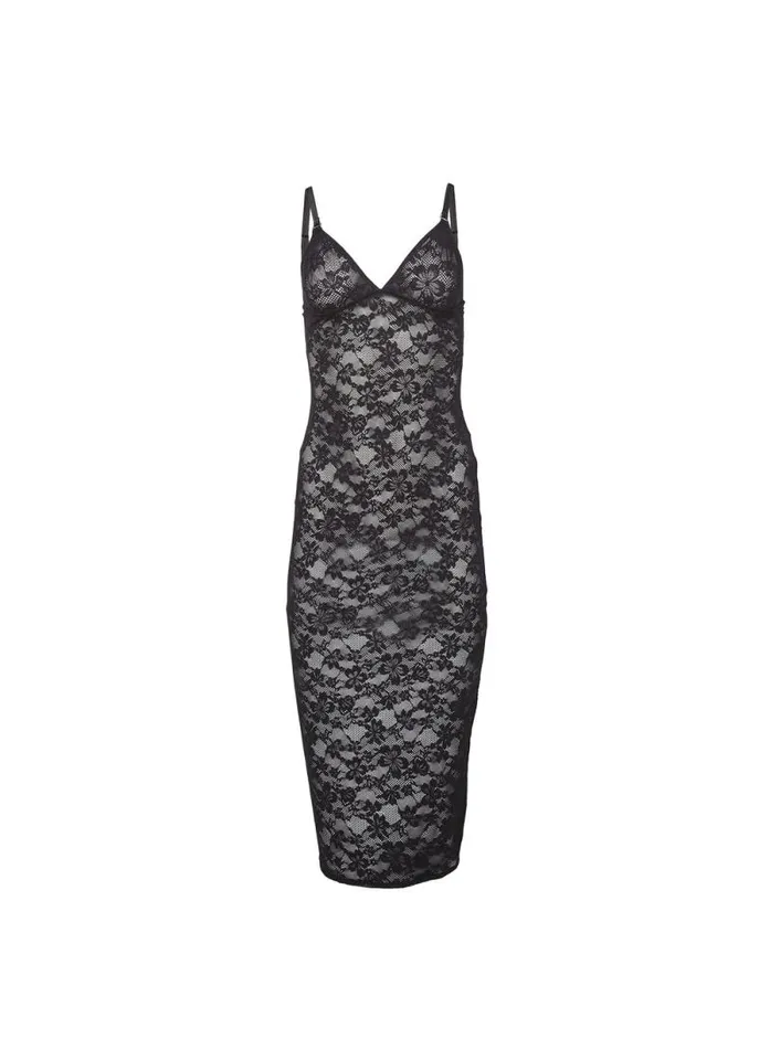 Fleur Du Mal Dresses Le Stretch Lace Slip Dress Black 8211 Women